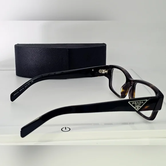 Prada Tortoise Shell Glasses PR07ZV Rectangle Eyeglasses RX Apprx -2.0 - Picture 10 of 11